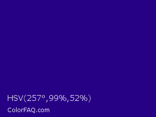 HSV 257°,99%,52% Color Image