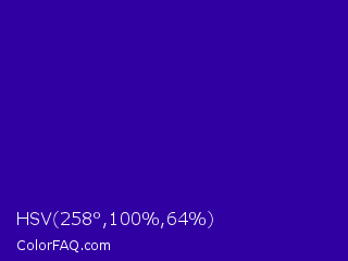 HSV 258°,100%,64% Color Image