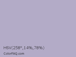 HSV 258°,14%,78% Color Image