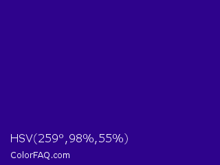 HSV 259°,98%,55% Color Image