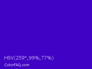HSV 259°,99%,77% Color Image