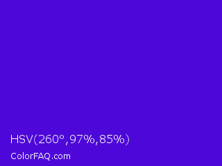 HSV 260°,97%,85% Color Image