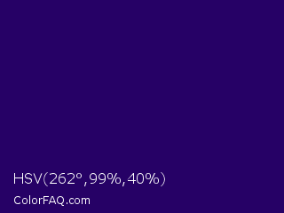 HSV 262°,99%,40% Color Image