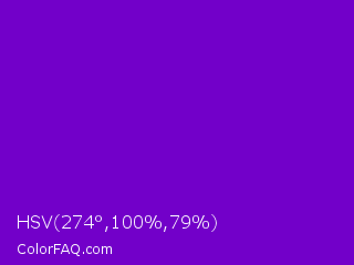 HSV 274°,100%,79% Color Image