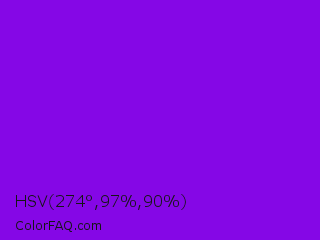 HSV 274°,97%,90% Color Image