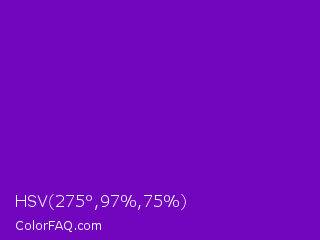 HSV 275°,97%,75% Color Image