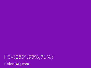 HSV 280°,93%,71% Color Image