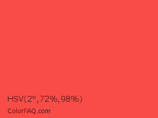 HSV 2°,72%,98% Color Image
