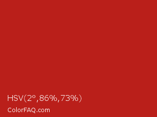 HSV 2°,86%,73% Color Image