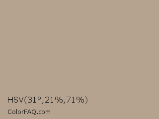 HSV 31°,21%,71% Color Image