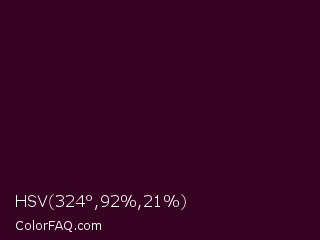 HSV 324°,92%,21% Color Image