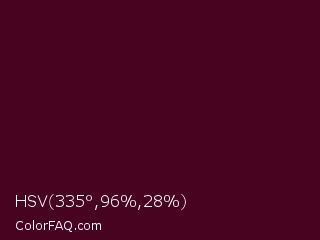 HSV 335°,96%,28% Color Image
