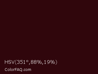 HSV 351°,88%,19% Color Image