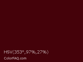 HSV 353°,97%,27% Color Image