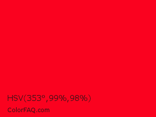 HSV 353°,99%,98% Color Image