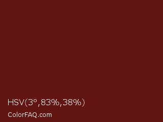 HSV 3°,83%,38% Color Image