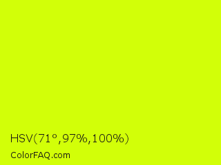 HSV 71°,97%,100% Color Image