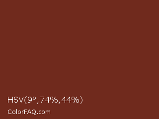 HSV 9°,74%,44% Color Image