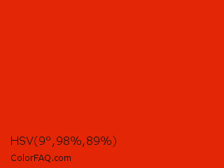 HSV 9°,98%,89% Color Image