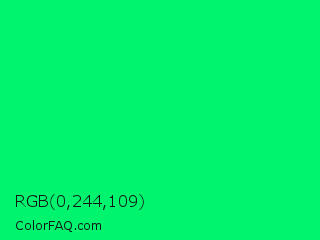RGB 0,244,109 Color Image