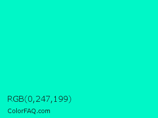 RGB 0,247,199 Color Image