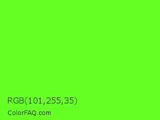 RGB 101,255,35 Color Image