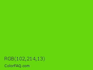 RGB 102,214,13 Color Image