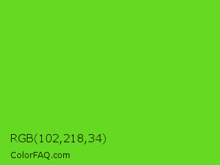 RGB 102,218,34 Color Image