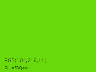 RGB 104,218,11 Color Image