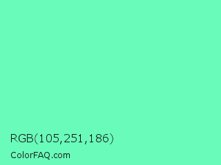 RGB 105,251,186 Color Image
