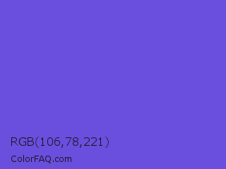 RGB 106,78,221 Color Image