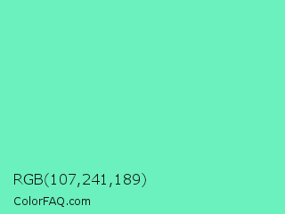 RGB 107,241,189 Color Image