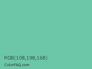 RGB 108,198,168 Color Image