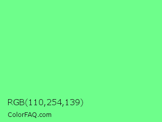 RGB 110,254,139 Color Image