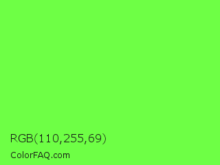 RGB 110,255,69 Color Image