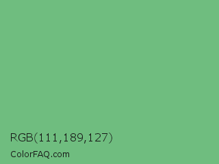 RGB 111,189,127 Color Image
