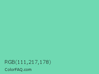 RGB 111,217,178 Color Image