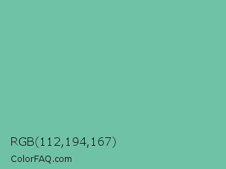RGB 112,194,167 Color Image