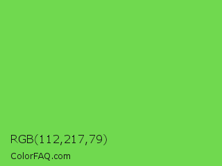 RGB 112,217,79 Color Image