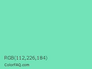 RGB 112,226,184 Color Image