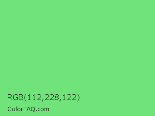 RGB 112,228,122 Color Image