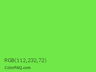 RGB 112,232,72 Color Image