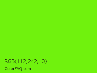 RGB 112,242,13 Color Image