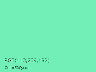 RGB 113,239,182 Color Image