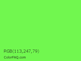 RGB 113,247,79 Color Image