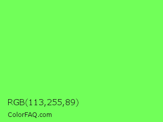 RGB 113,255,89 Color Image