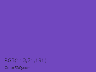 RGB 113,71,191 Color Image