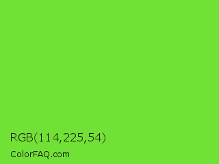 RGB 114,225,54 Color Image