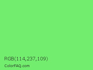 RGB 114,237,109 Color Image