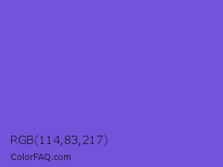RGB 114,83,217 Color Image